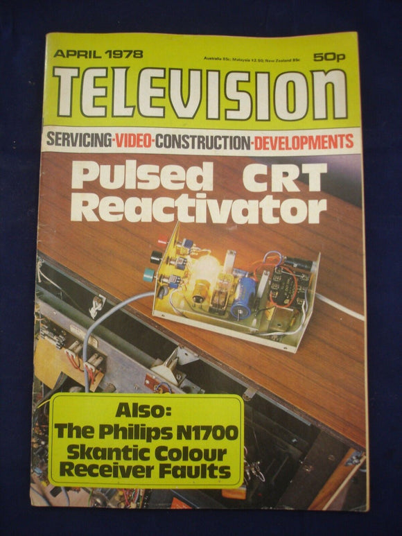 Vintage Television Magazine - April 1978 -  Birthday gift for electronics