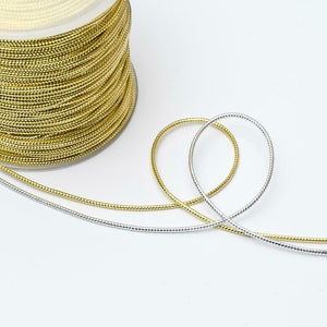 Silver Metallic Braided Beading Cord Jewellery craft