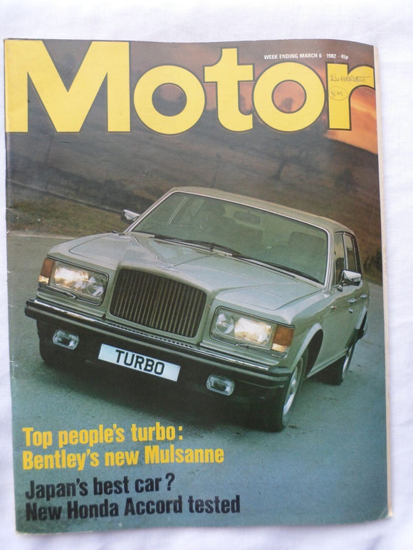 Motor magazine - 6 March 1982 - Bentley Mulsanne