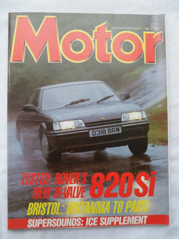 Motor magazine - 1 November 1986 - Bristol - Rover 820