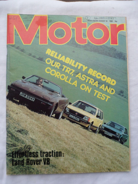 Motor magazine - 30 August 1980 - Land Rover V8 - Tr7 - Astra - Corolla