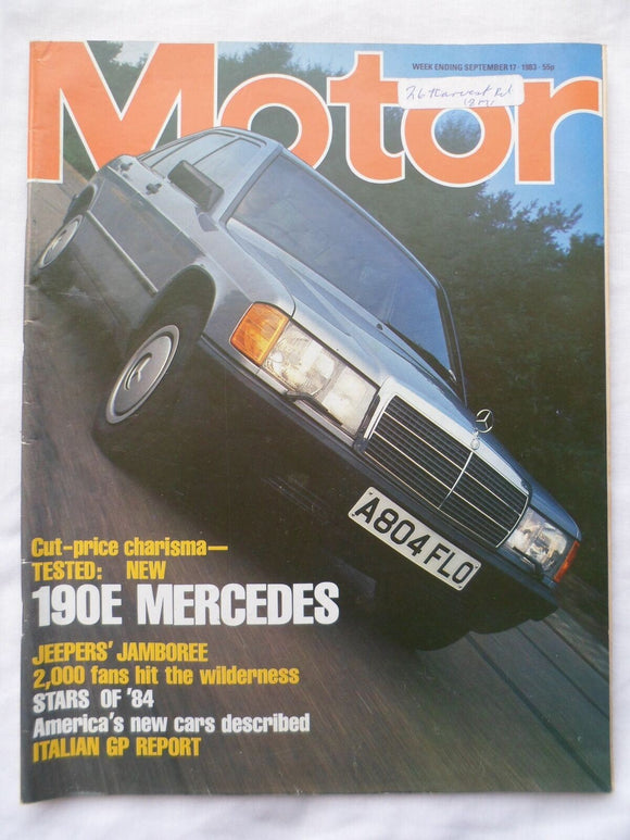 Motor magazine - 17 September 1983 - Mercedes 190E - Jeep Jamboree