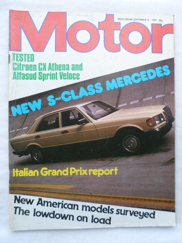 Motor magazine - 15 September 1979 - S Class Mercedes