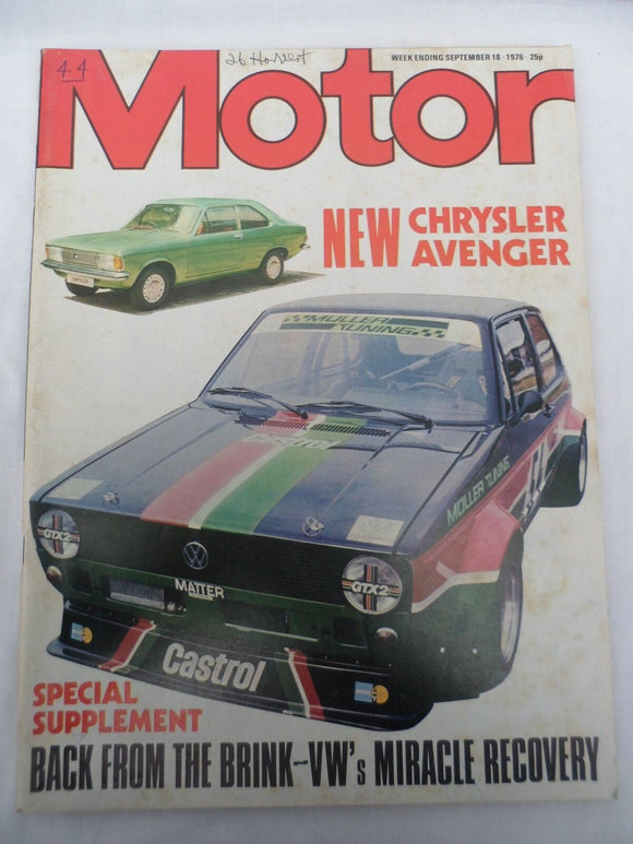 Motor Magazine - 18 Sept 1976 - VW back from the brink