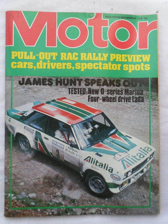Motor magazine - 18 November 1978 -  James Hunt - Lada - Marina