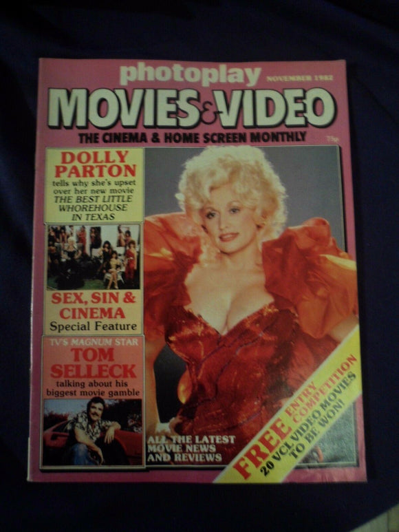 Vintage Photoplay Magazine - November 1982 - Dolly Parton - Tom Selleck