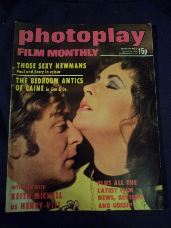 Vintage Photoplay Magazine - February 1972 - Caine - Taylor - Zee and Co