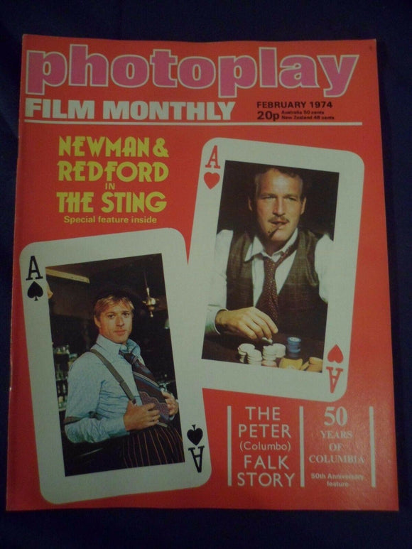 Vintage Photoplay Magazine - February 1974 - The Sting - Peter Falk