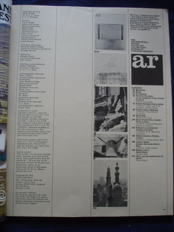 AR - Architectural review - May 1978 - Jacobsen London - Theatre Royal