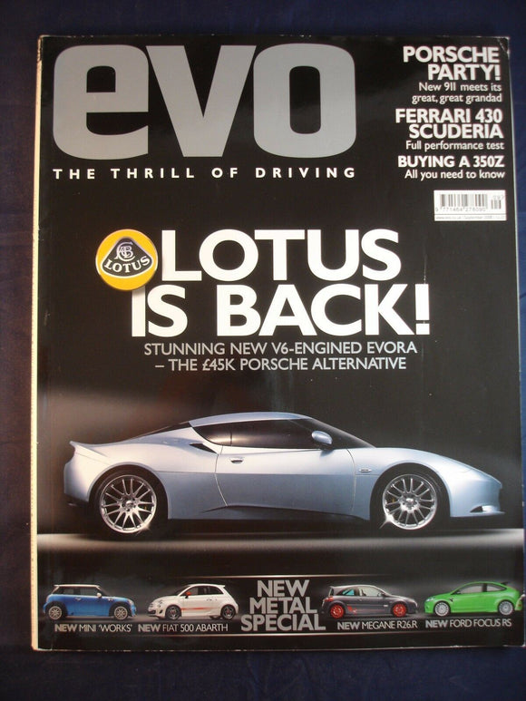 Evo Magazine # Sept 2008 - Lotus - Porsche - Focus RS