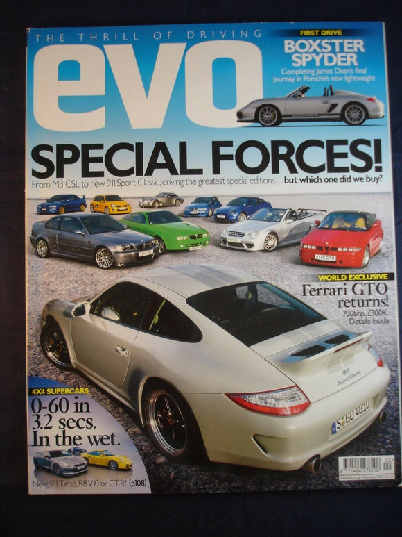 Evo Magazine # February 2010 -  Special editions - Boxster - Ferrari - M3 CSL