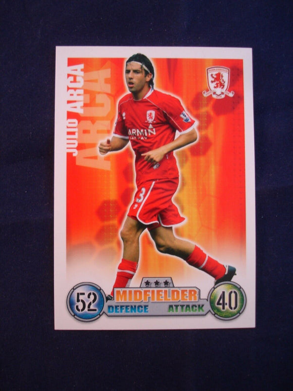 Match Attax - football card -  2007/08 - Middlesbrough - Julio Arca