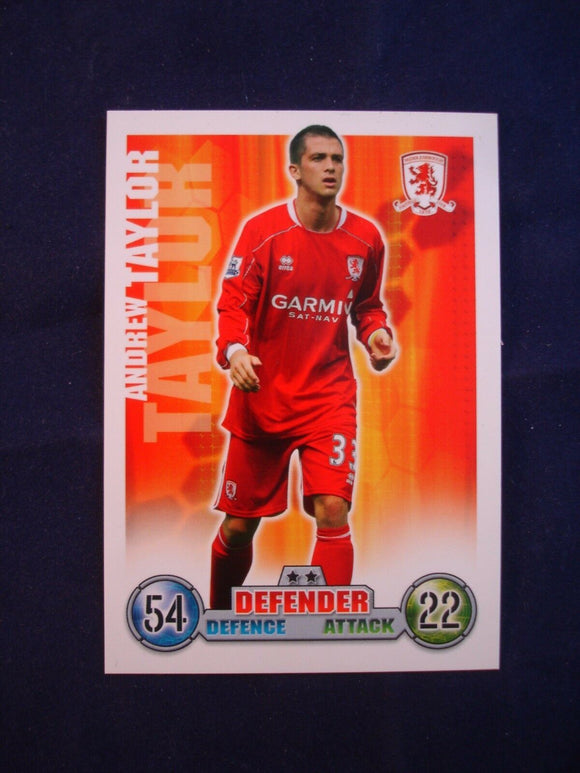 Match Attax - football card -  2007/08 - Middlesbrough - Andrew Taylor