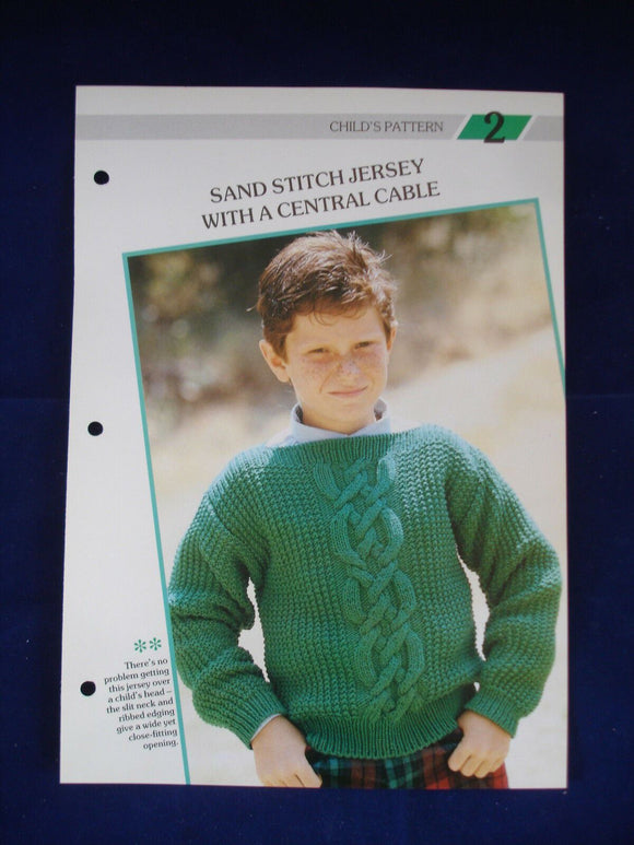 Sand stitch Children childs  jumper knitting pattern 24 - 28 in chest