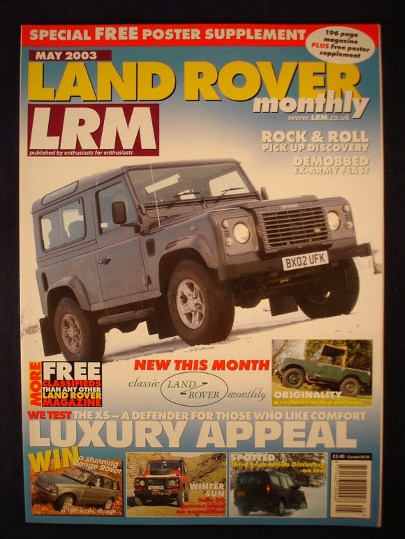 Land Rover Monthly LRM # May 2003 - Defender XS - Ex army feast