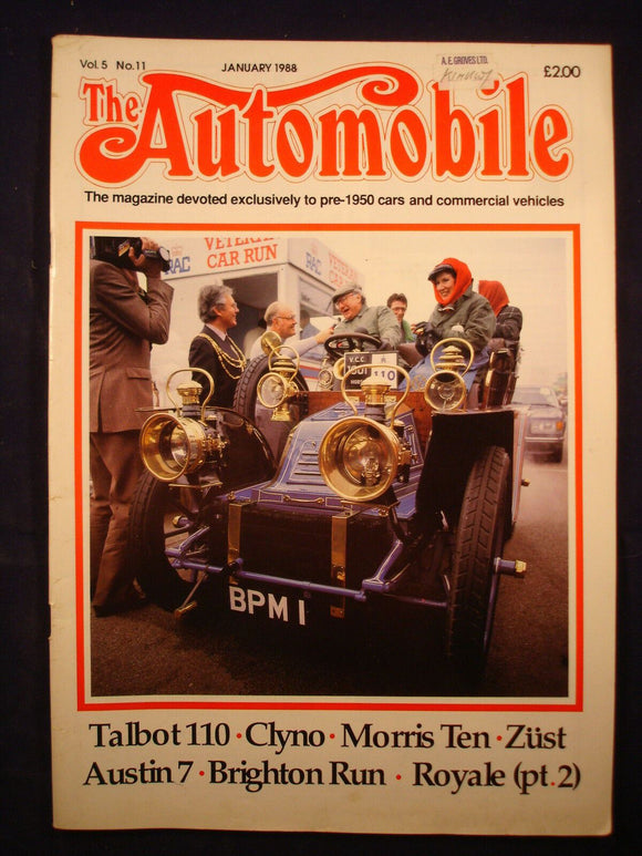 The Automobile - January 1998 - Talbot 110 - Clyno - Morris 10 - Austin 7