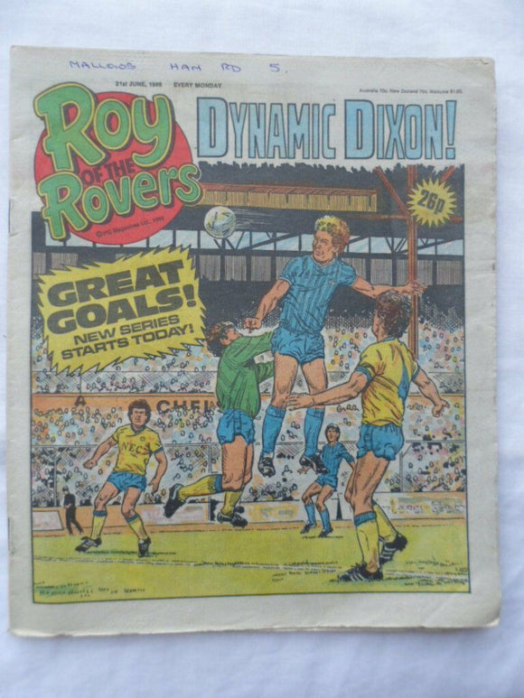 Roy of the Rovers football comic - 21 June 1986 -  Birthday gift?