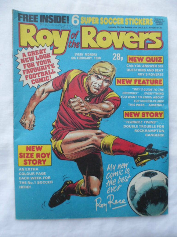 Roy of the Rovers football comic - 6 February 1988 - Birthday gift?