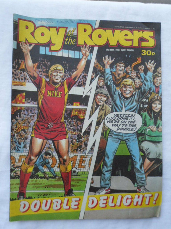 Roy of the Rovers football comic - 14 May 1988 - Birthday gift?