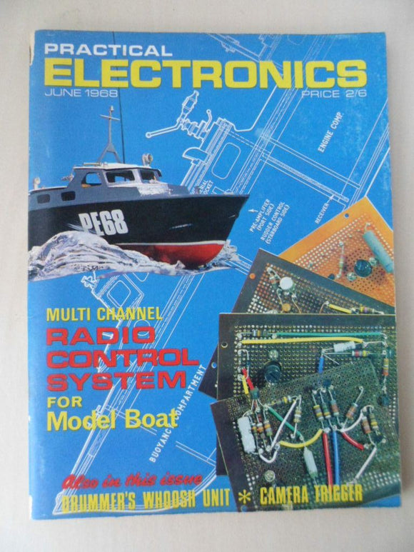 Vintage Practical Electronics Magazine - June 1968  - contents shown in photos