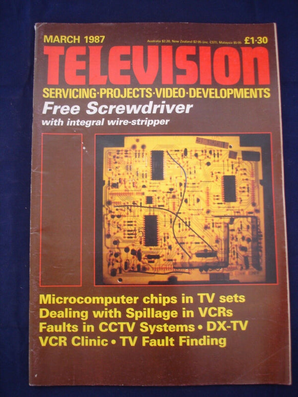 Vintage Television Magazine - March 1987  -  Birthday gift for electronics