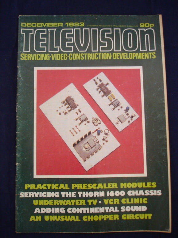 Vintage Television Magazine - December 1983  -  Birthday gift for electronics
