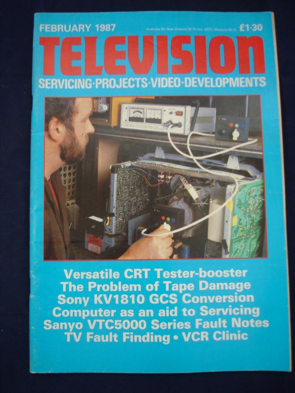 Vintage Television Magazine - February 1987  -  Birthday gift for electronics