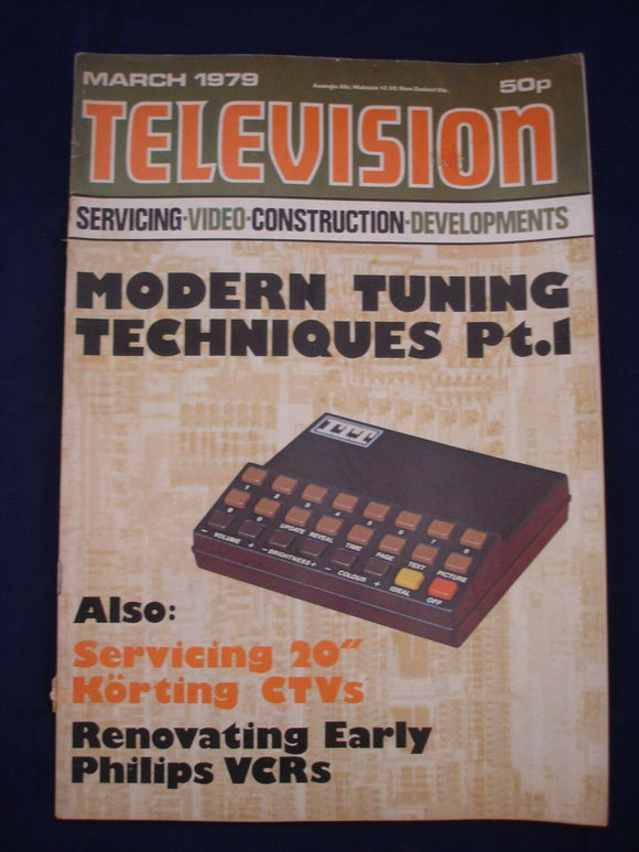 Vintage Television Magazine - March 1979 -  Birthday gift for electronics