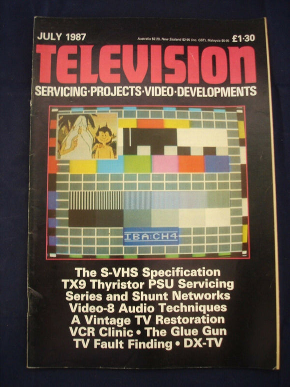 Vintage Television Magazine - July 1987  -  Birthday gift for electronics