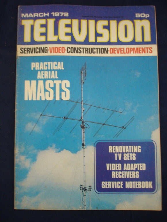 Vintage Television Magazine - March 1978 -  Birthday gift for electronics