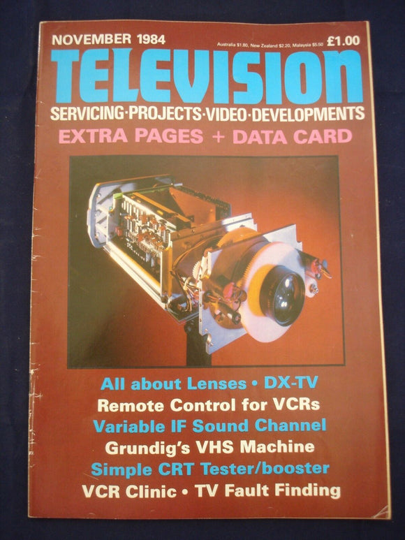 Vintage Television Magazine - November 1984  -  Birthday gift for electronics