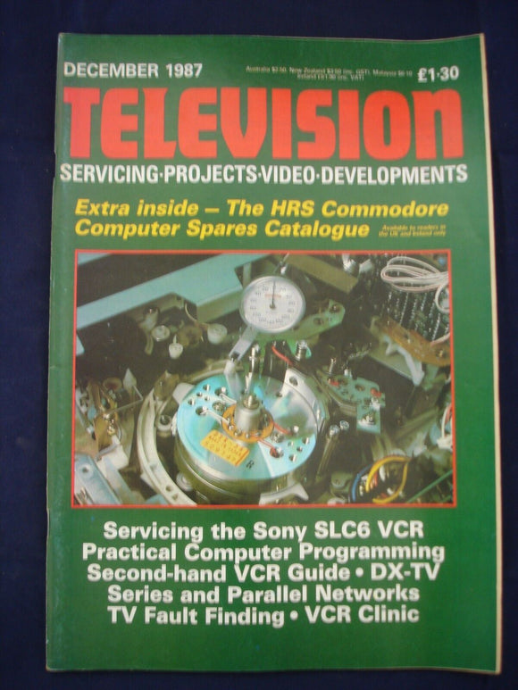 Vintage Television Magazine - December 1987  -  Birthday gift for electronics