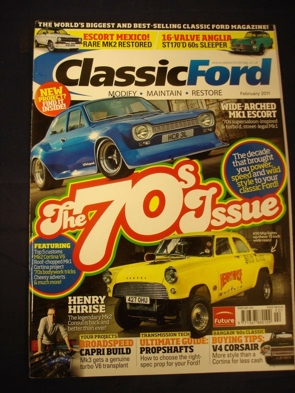 Classic Ford Mag - February 2011 - 70's issue - Broadspeed Capri - Corsair
