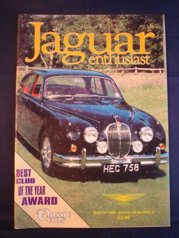 JAGUAR ENTHUSIAST Magazine - March 1994