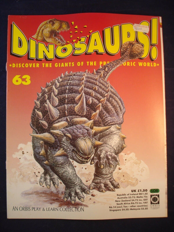 DINOSAURS MAGAZINE - ORBIS  - Play and Learn - Issue 63 - Ankylosaurus