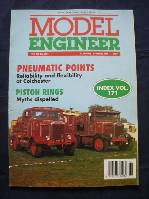 Model Engineer - Vol 172 No 3961 - 21 January 1994 - Contents page photo