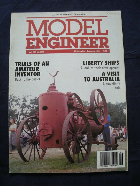 Model Engineer - Vol 171 No 3959 - 17 December 1993 - Contents page photo