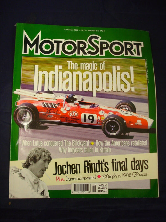 Motorsport Magazine October 2000 - The magic of Indianapolis