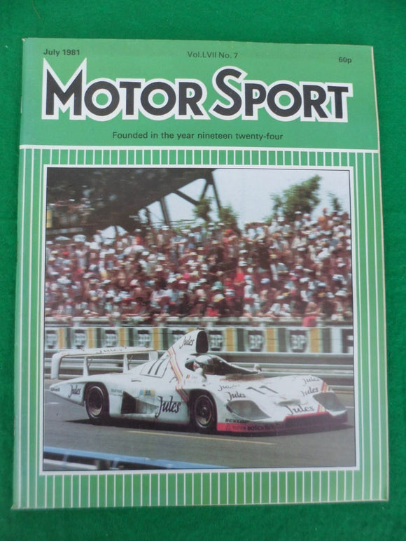 Motorsport Magazine - July 1981 - Contents shown in Photographs