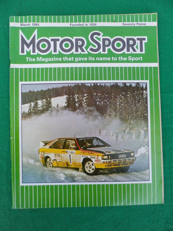 Motorsport Magazine - March 1984  - Contents shown in Photographs