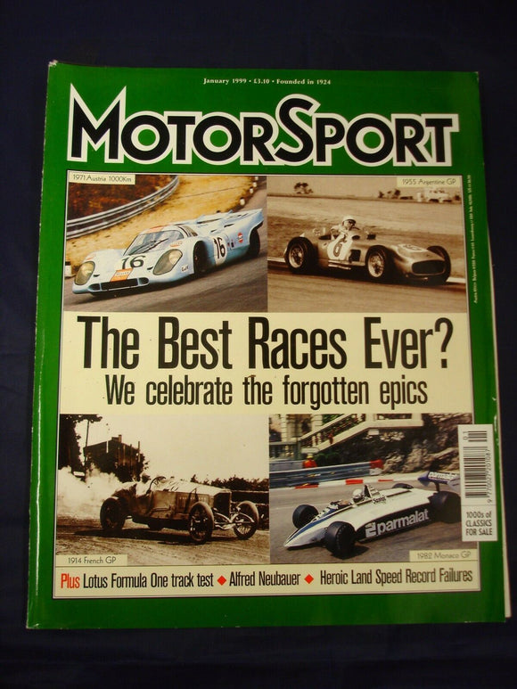 Motorsport Magazine - January 1999 - The best races ever - cover loose