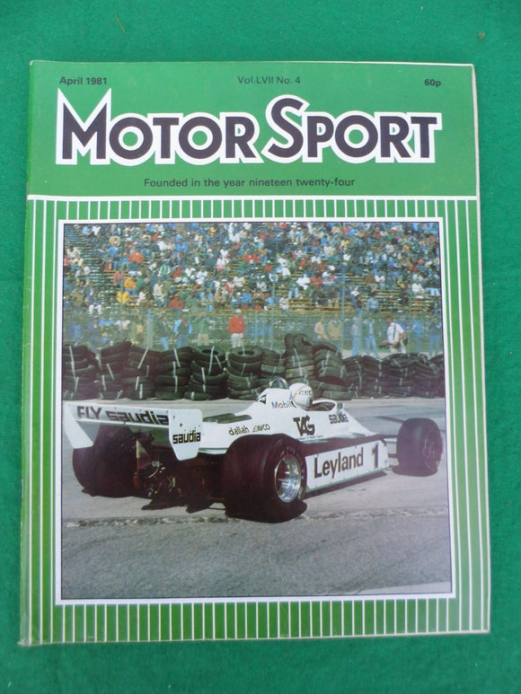 Motorsport Magazine - April 1981 - Contents shown in Photographs