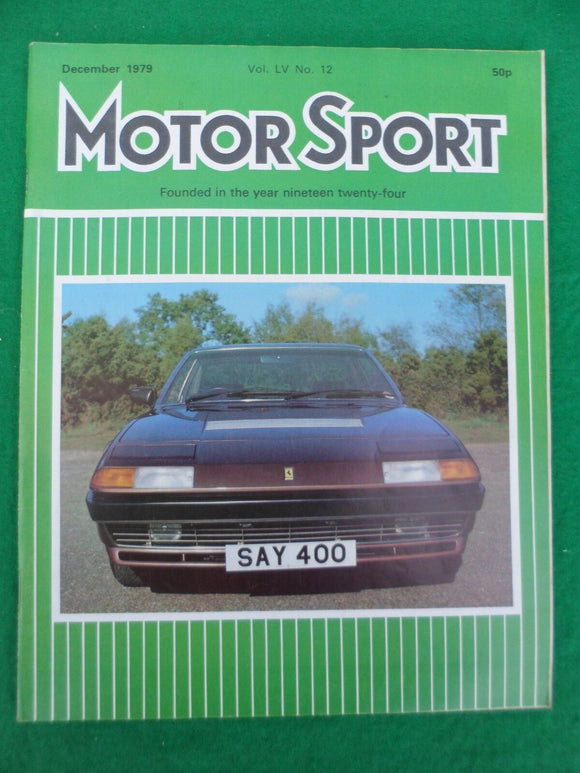Motorsport Magazine - December 1979 - Contents shown in photographs