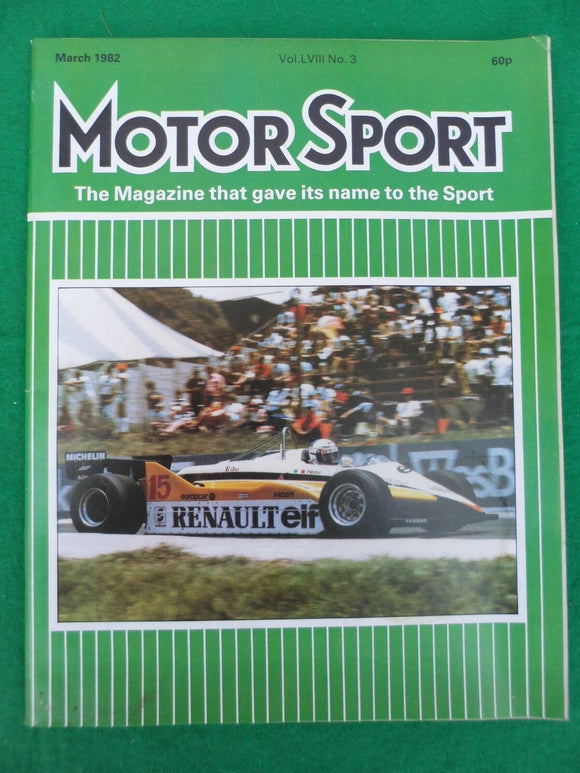 Motorsport Magazine - March 1982 - Contents shown in Photographs