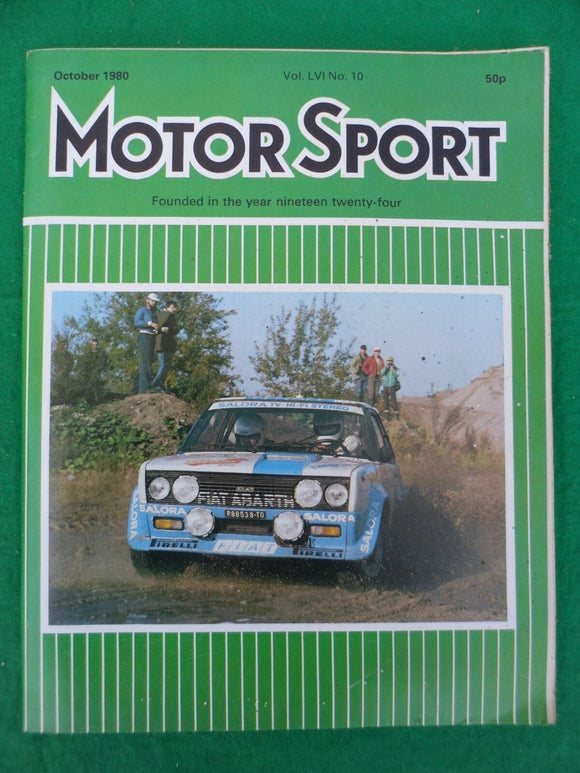 Motorsport Magazine - October 1980 - Contents shown in Photographs