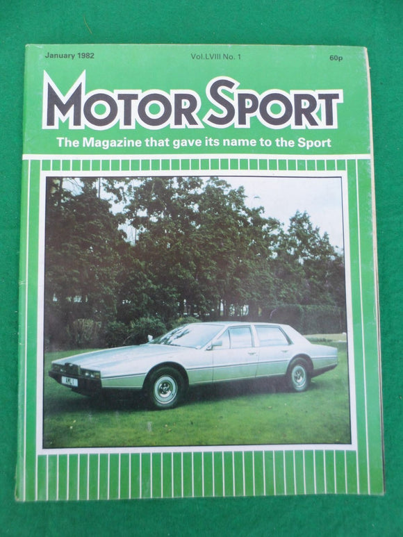 Motorsport Magazine - January 1982 - Contents shown in Photographs