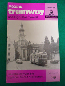 Modern Tramway Magazine - February 1981 - Contents shown in Photographs