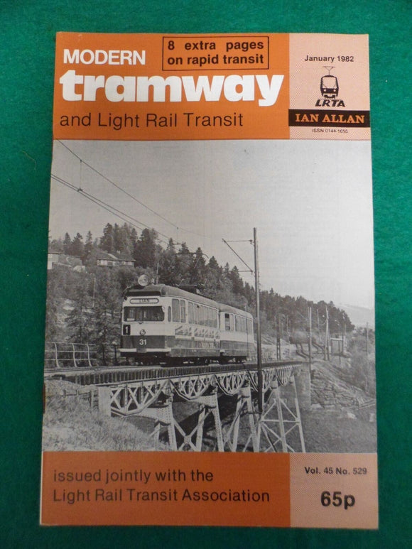Modern Tramway Magazine - January 1982 - Contents shown in Photographs