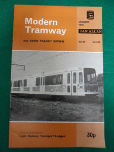 Modern Tramway Magazine - January 1975 - Contents shown in photographs