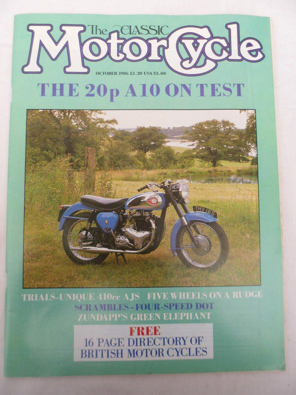 The Classic Motorcycle - Oct 1986 - A10 - AJS